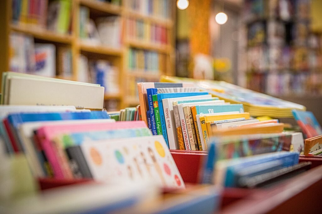 books, library, bookshelves